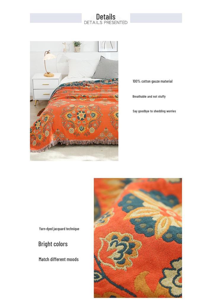 High-End Pure Cotton Sofa and Bed Cover: Summer Quilt, Nap Blanket, Multi-Functional Bed Sheet.