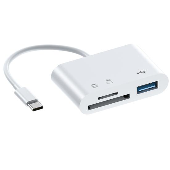 Čtečka karet 3v1 Multifunkční USB 2.0/Type-C U Disk Čtečka TF karet OTG Adaptér pro mobilní telefon