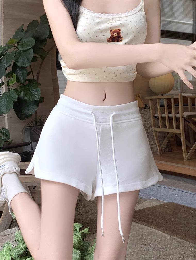 Autumn 2024 Women's Drawstring Casual High-Waist Loose Wide-Leg Shorts