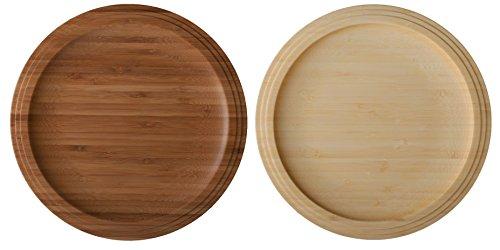 RIVERET Bamboo Plates, Wooden Dish Set, 24cm, Pair, Wooden Gift Box, Made in Japan