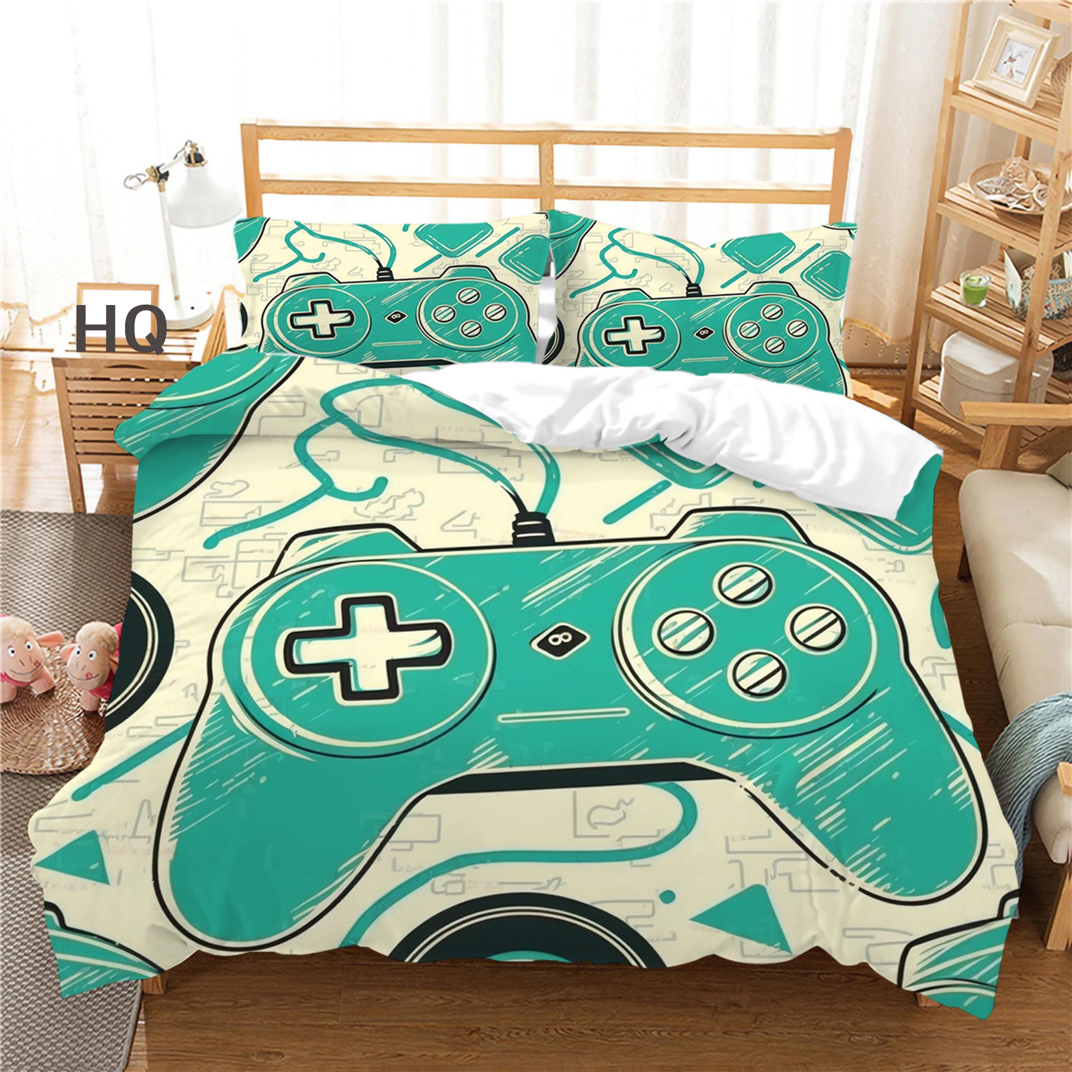 

Комплект постельного белья с 3D-плеером, игровая ручка, пододеяльник, наволочка, 2/3 шт., подходит для любителей игр, для мальчиков, для мужчин, для комнаты, на молнии, украшение для дома Baby 100x135cm