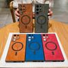 Luxury Leather Deer Texture Case For Samsung S25 Ultra S24 Plus S23 S22 S21 FE Note 20 Ultra 10 For Magsafe Magnetic Phone Cover