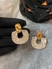 Fashion Retro Metal Silver Asymmetrical Texture Embossed Earrings for Women Light Luxury Minority Fancy Earrings Eardrops