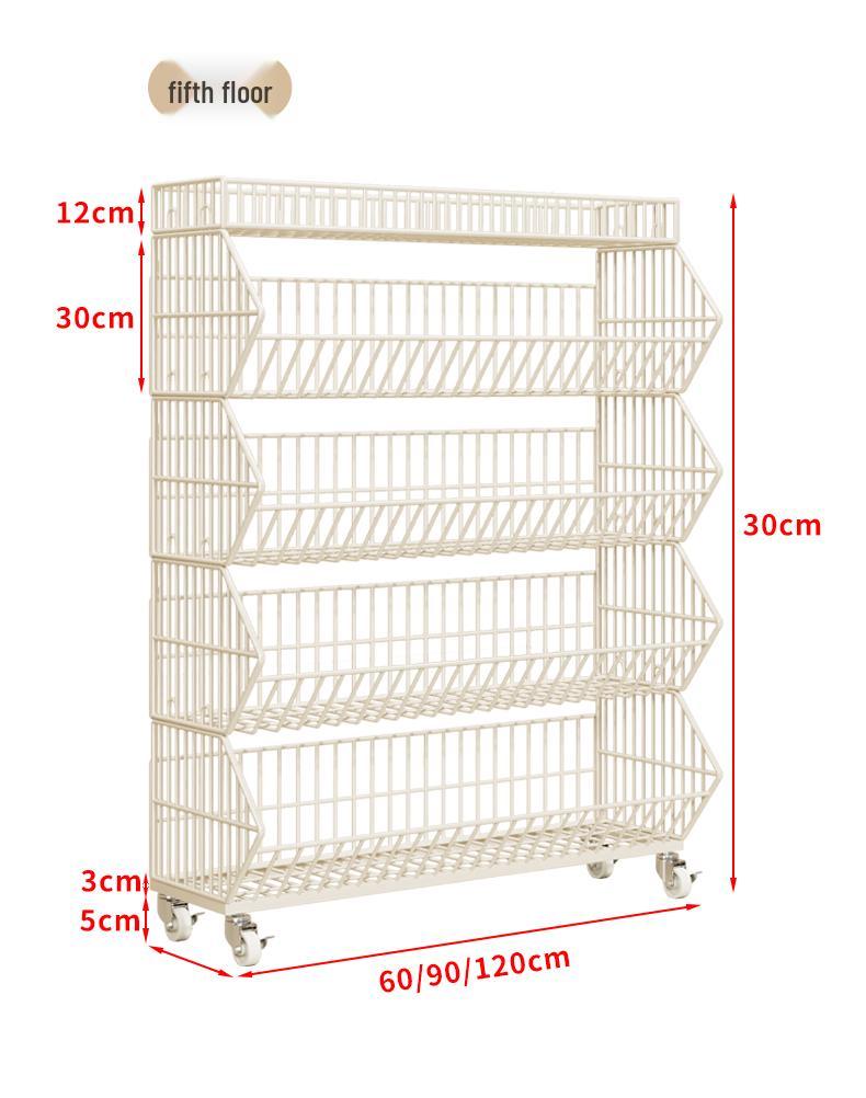 Multi-Layer Snack Display Rack with Wheels for Supermarket or Convenience Store