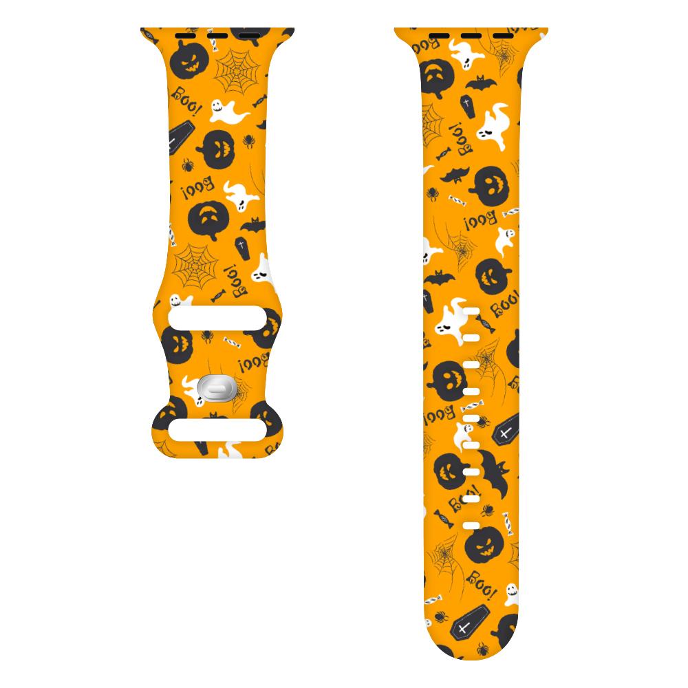 Silicone Strap For Apple Watch Band 44mm 40mm 45mm 49mm 41mm 38mm 42mm Halloween bracelet iwatch series 9 7 se 3 5 4 6 8 ultra 2