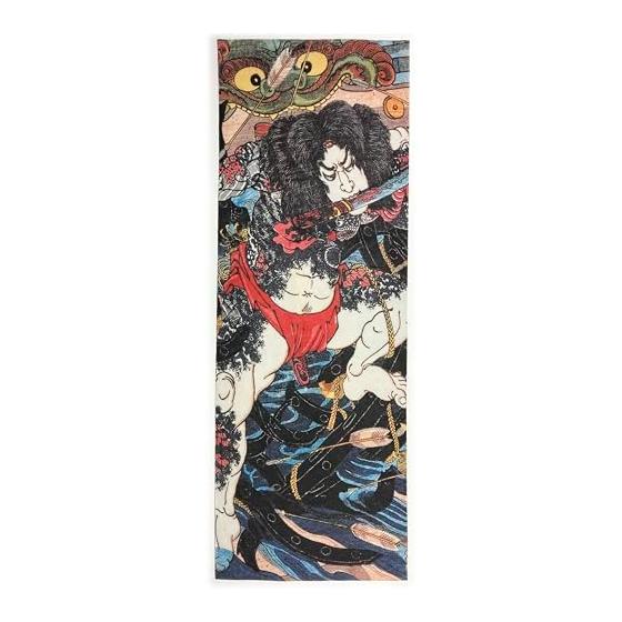 Ukiyo-e Tenugui Towel -  Ryri Hakuch Chjun  by Utagawa Kuniyoshi (One of the 108 Heroes of the Popular Suikoden) - Approx. 98cm x 35cm, 100%