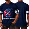 Men's Casual V Neck Short Sleeve Sports T Shirt Independence Day Themed Graphic Tee with Lettering and Airplane Design Athletic Fit