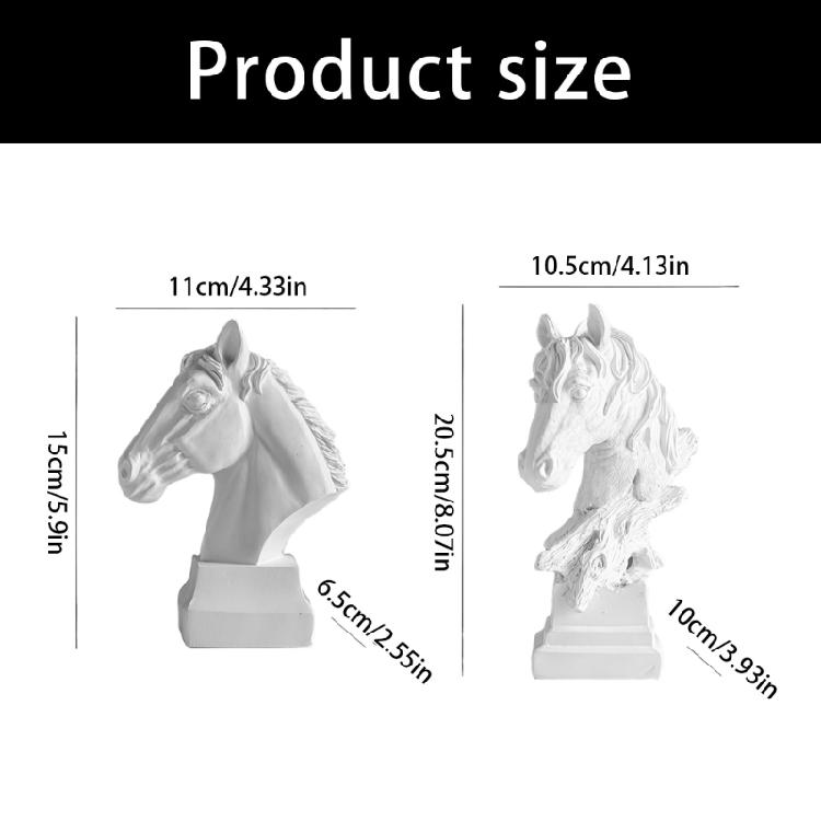 Horse Head Statue Decors Animal Sculptures Horse Figurines Ornament for Home Office Table Decors Collectibles Gift