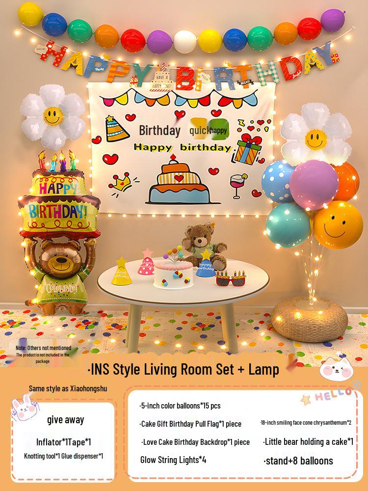 Baby's First Birthday Décor - Balloons & Party Scene for Boys & Girls