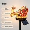 Solar Powered Holiday Pathway Lighting Santa And Reindeer Sleigh Garden Stake Light, Warm LED Christmas White Festive Lamps Lamp, Outdoor Waterproof