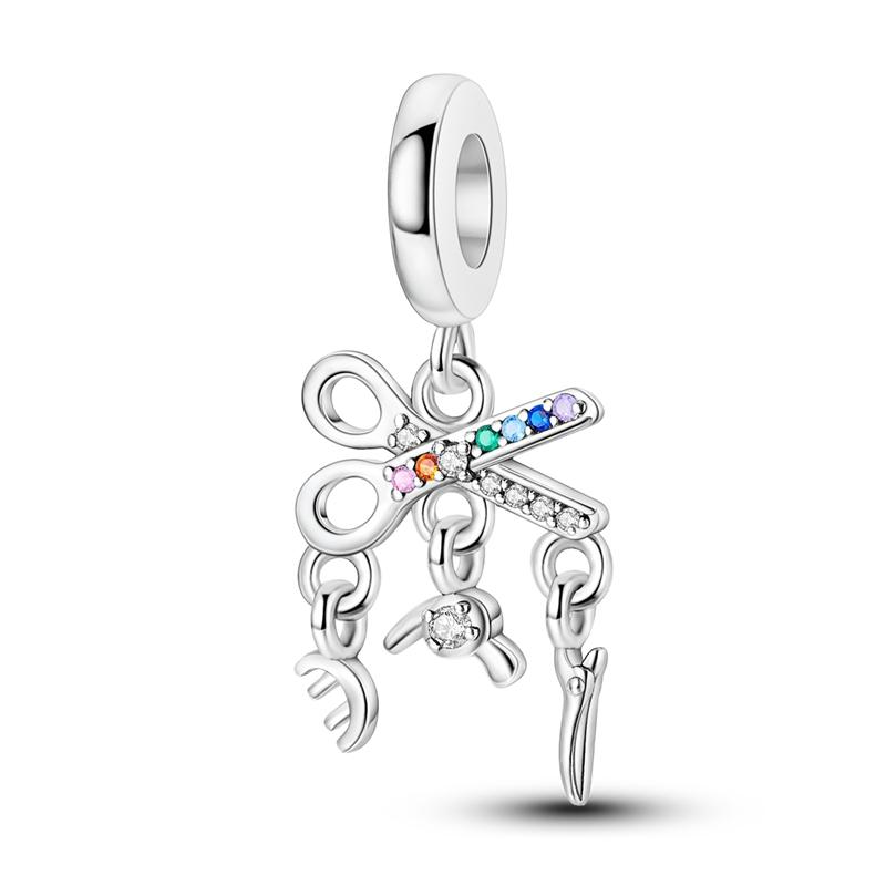 Copper Plated Camera Charms Colorful Palette Beads Pendants Fit Original Bangle Music Guitar Bracelets For Woman Jewelry Gift