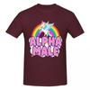 Unisex Alpha-Mann Niedliches T-Shirt Vintage Oversized Rundhals Baumwolle Benutzerdefinierte Ärmel Shirt Unisex
