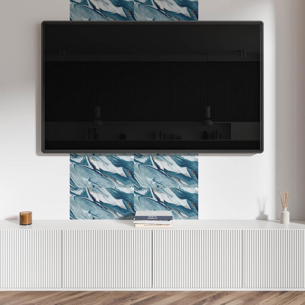 Naklejane Kafelki Winylowe Do Przedpokoju Abstrakcyjne Fale W Ruchu 10X40X20 Cm
