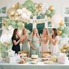 White Sand Sage Green Balloons Garland Metal Gold Balloon Arch Kit Wedding Graduation Kid Birthday Party Bride Shower Decoration