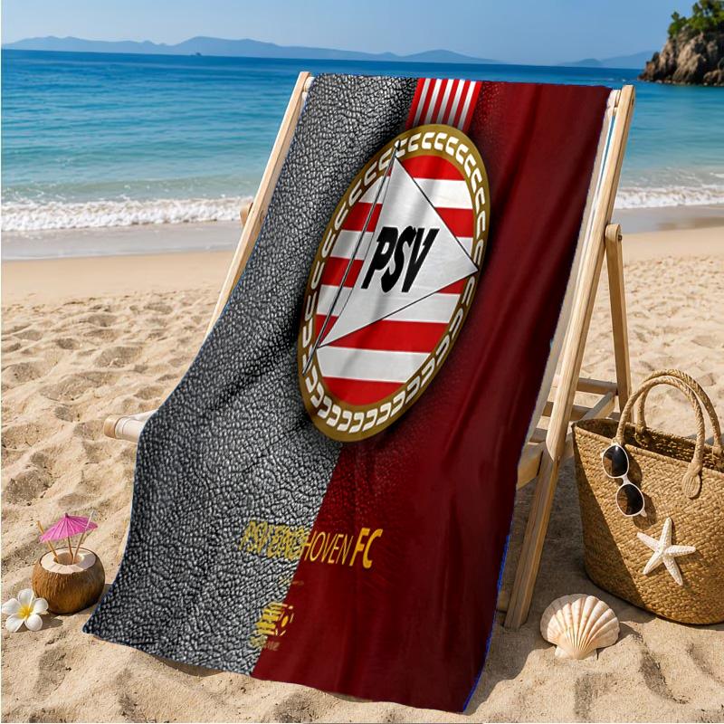 Asciugamano da Spiaggia con Stemma Psv Eindhoven in Microfibra, Leggero e Asciugatura Rapida, per Viaggi Estivi, Piscina, Regalo di Compleanno
