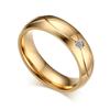 Vnox Hot Wedding Bands Rings For Women Men Gold-Color Stainless Steel Engagement Ring Jewelry