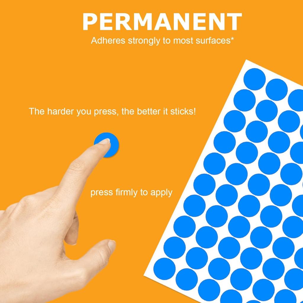 HUKONHEP 2800 PCS Dot Stickers, 3/4 Inch Round Colored Dot Stickers Labels - 4 Assorted Colors, for Office, School, Moving, Home(Red, Blue, Yellow,