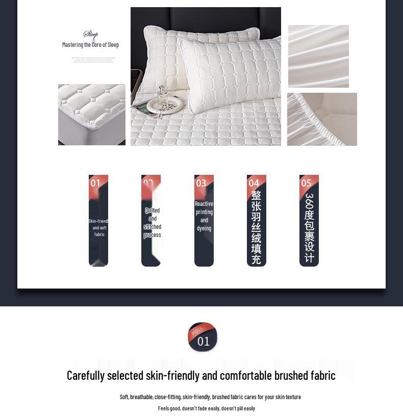 Simmons Skin-Friendly, Water-Washable, Thickened Cotton Padded Floor Mat Mattress Protector
