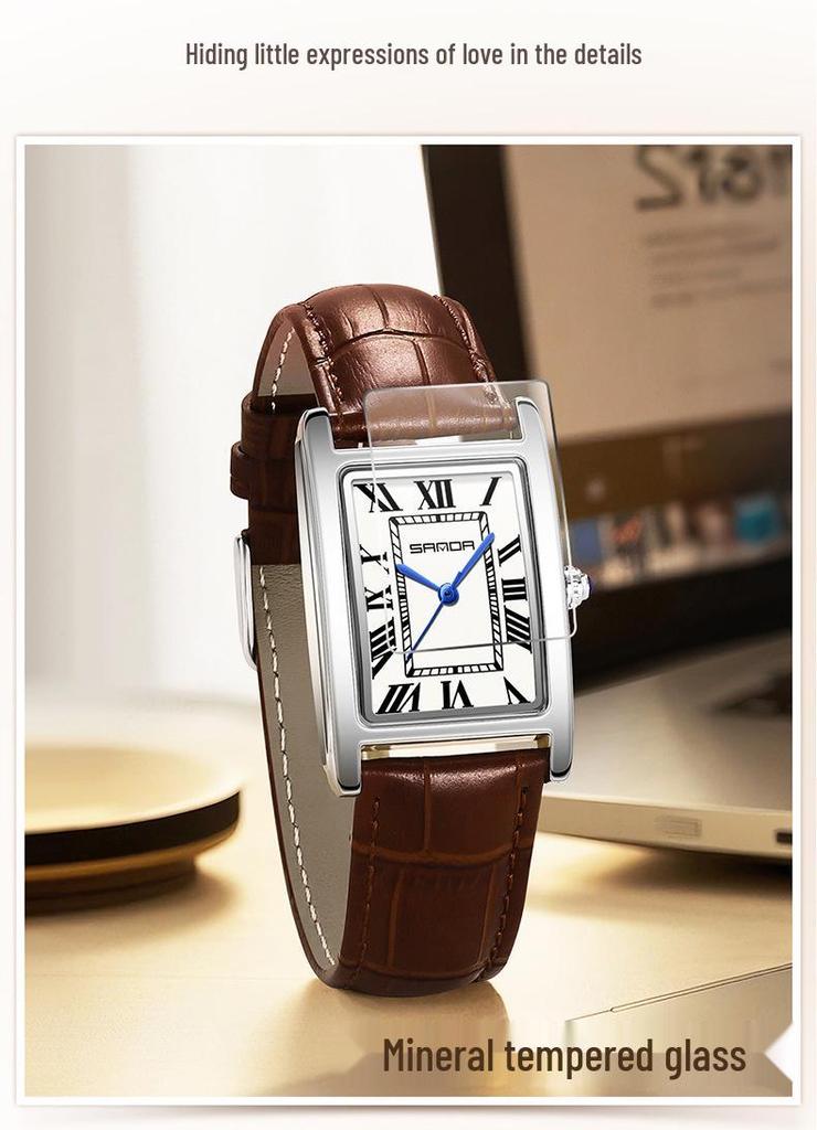 Orologi SANDA Quadrati Retro per Coppia - Eleganti, Impermeabili, al Quarzo, da Polso per Uomo e Donna