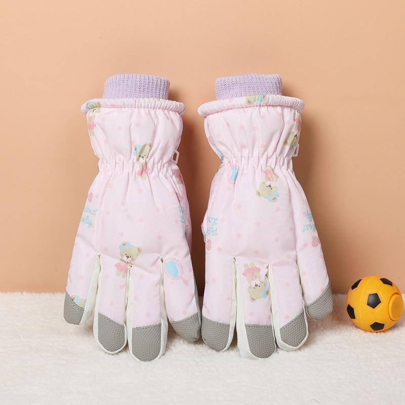 Children's Ski Gloves Winter Boys Season Cycling Girls Outdoor Fleece Thickened Water-proof Windproof Cold-resistant Gloves