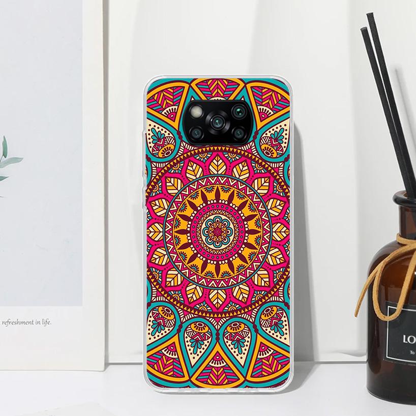 Totem Mandala Colorful Flower Phone Case For Xiaomi Poco X7 X6 X5 M7 M8 Pro F7 Ultra Redmi 15C 15 13C 13 12C 12 10 10C 10A Art F