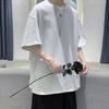 Maglietta estiva da uomo e da donna in 100% cotone, a maniche corte, ampia, casual, basica, girocollo, tinta unita, oversize
