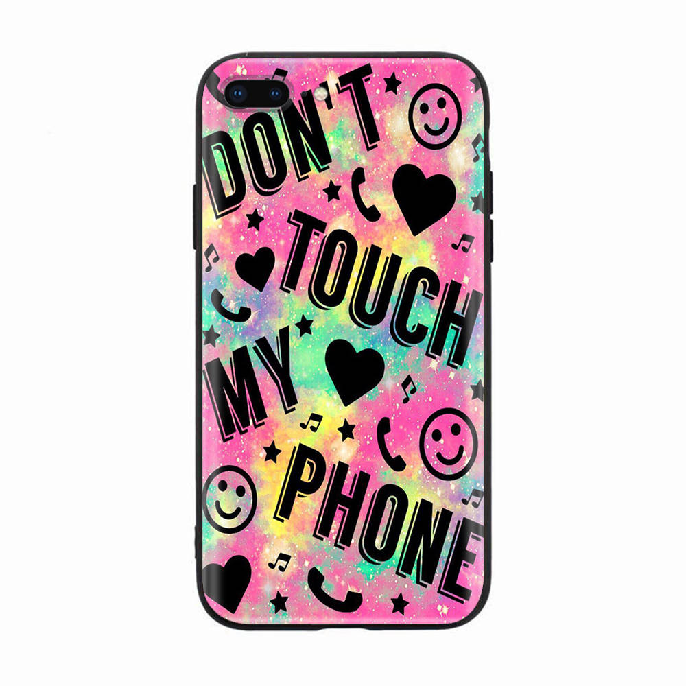Black Case for Xiaomi Redmi 13C Note 9 iPhone XR 7 8 14 15 11 12 13 X XS Pro Max Samsung A25 S23 S24 FE Ultra Plus Don't Touch My Phone