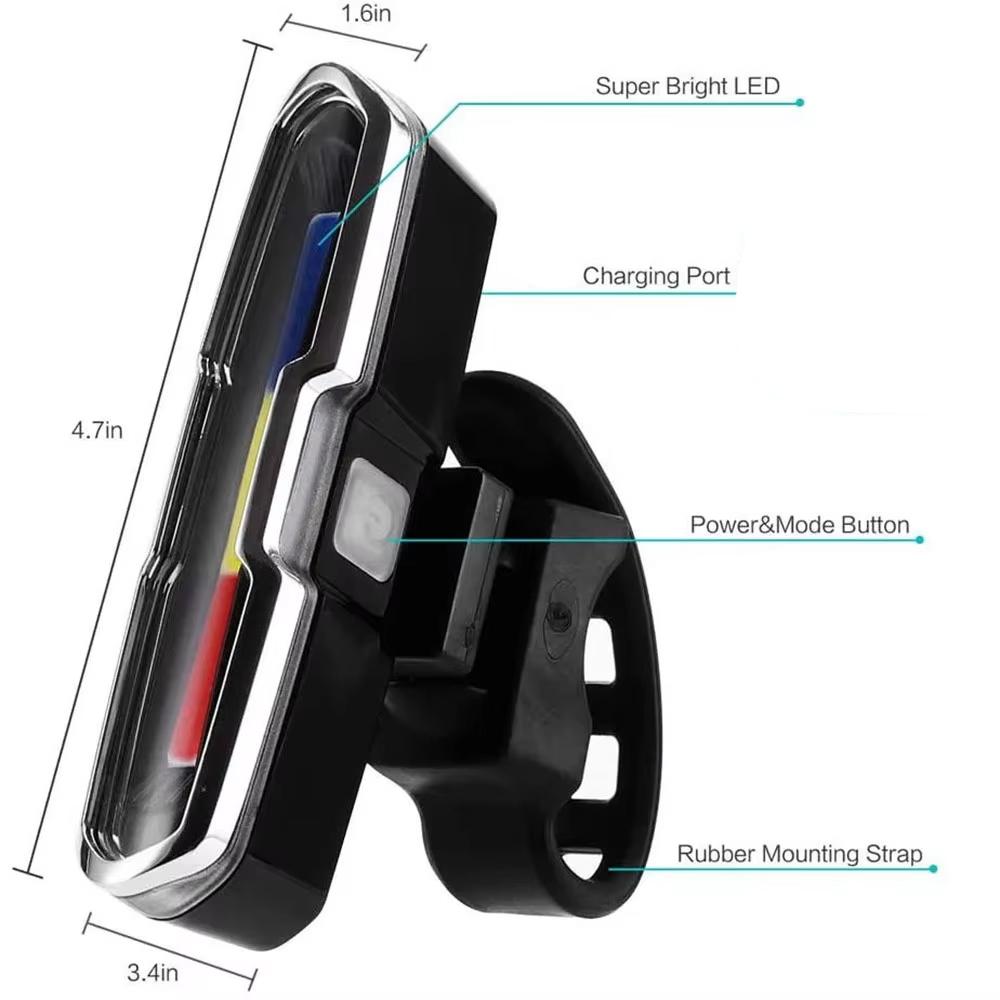 Ultra Bright Bike Light Taillight LED Rechargeable Safety Warning Bicycle Rear Light Night Riding Tail Light Cycling Accessories