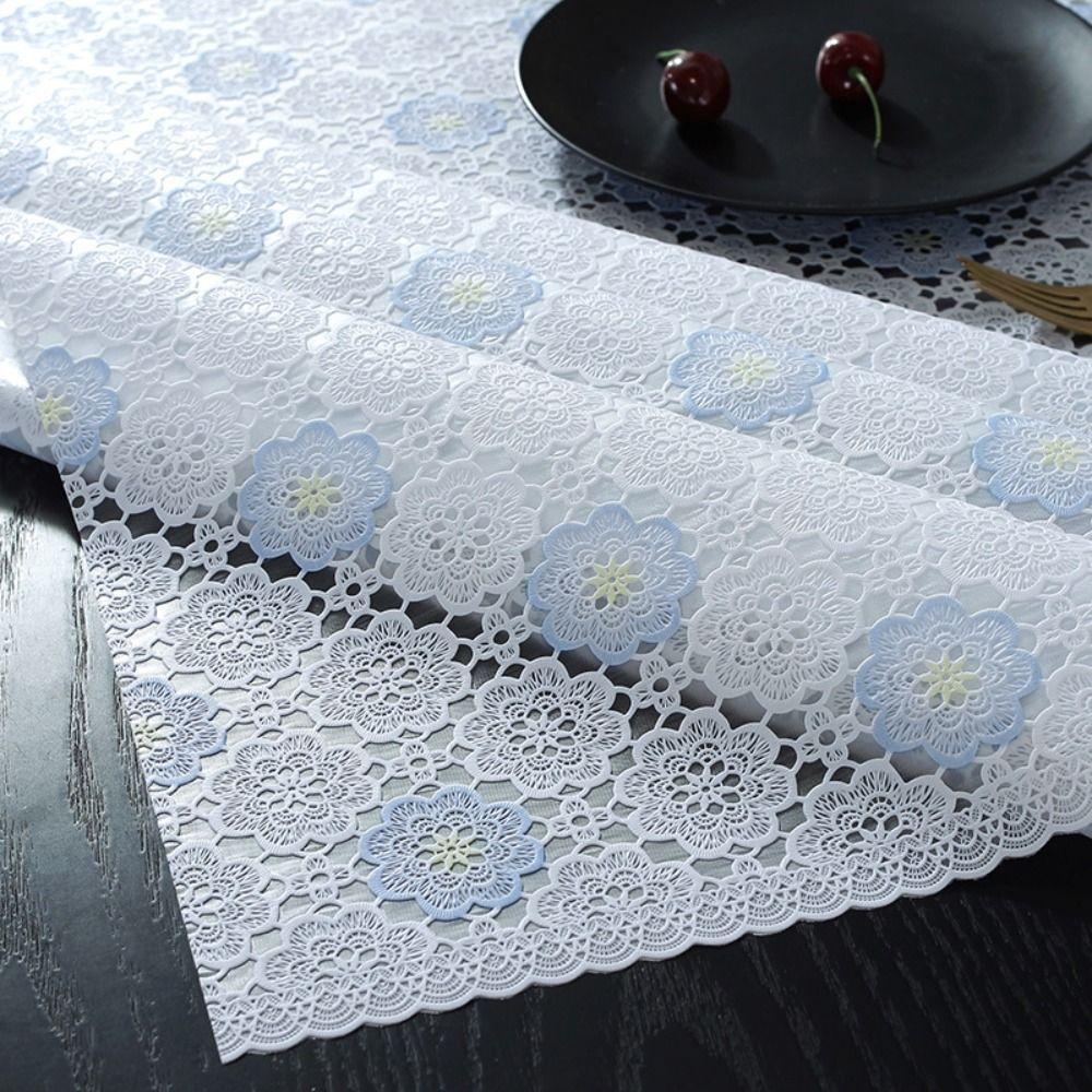 Floral Patterned Waterproof PVC Tablecloth Washable Oil Proof Table Cover Stain Resistant Erasable Table Mat Dining Tables