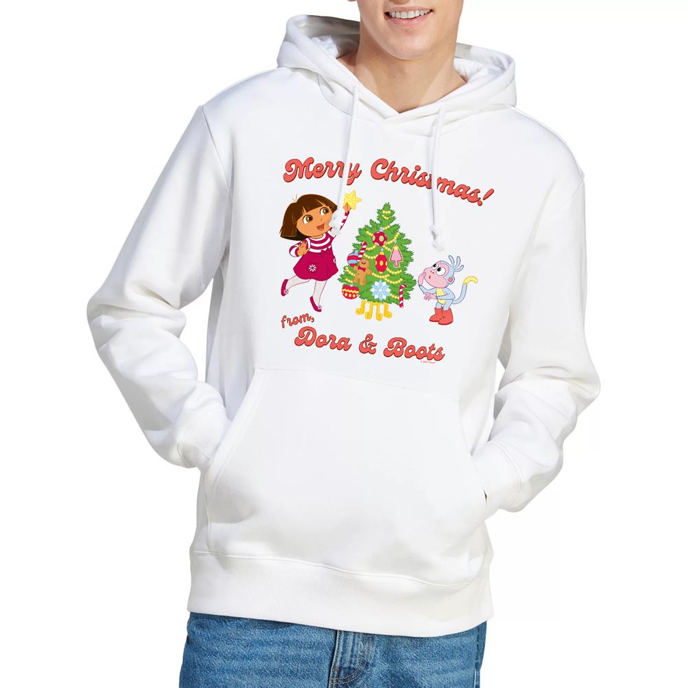 Dora the Explorer Men's Happy Holidays Dora & Boots Hoodie