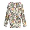 Women's Fashion Casual Vintage Floral Print Round Neck Long Sleeve Decorative T-Shirt Top