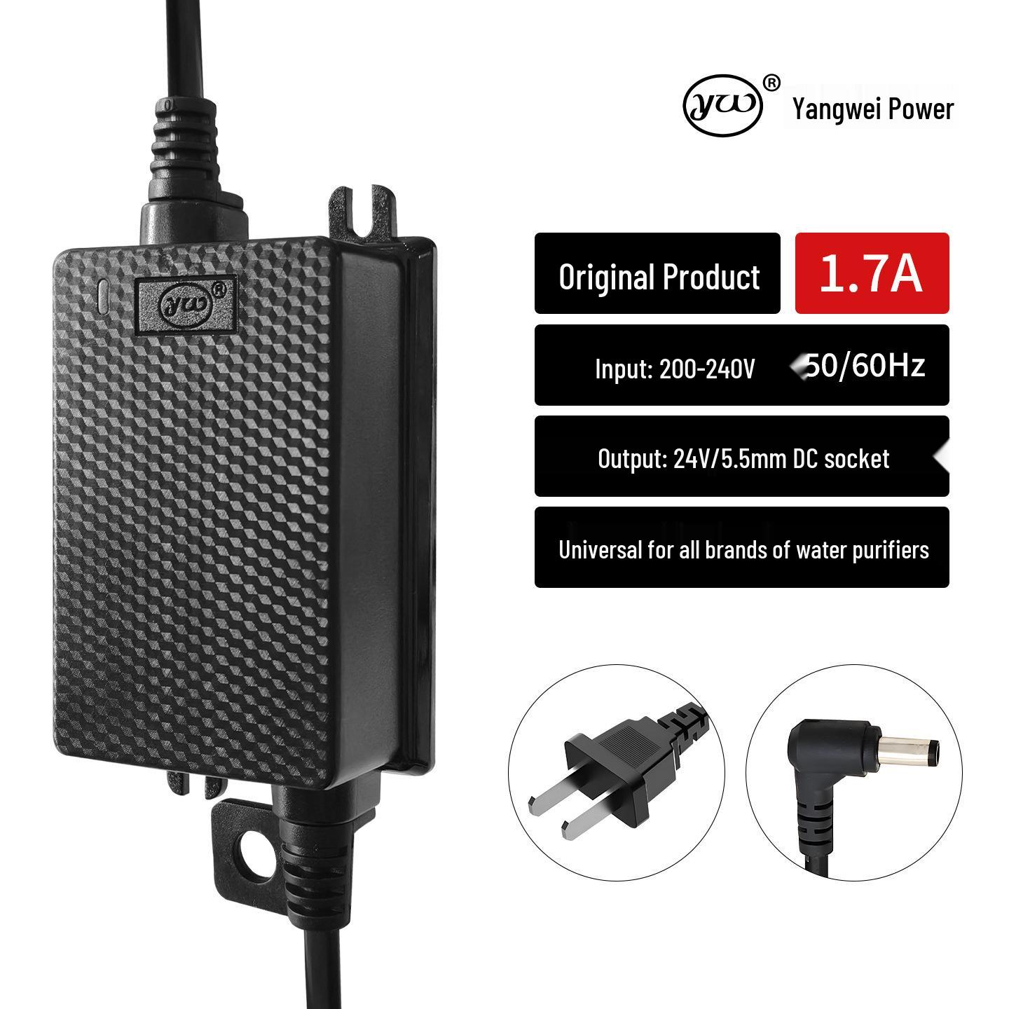 Yangwei 24V Universal Water Purifier Power Adapter for Household Kitchen Filter and Pump.