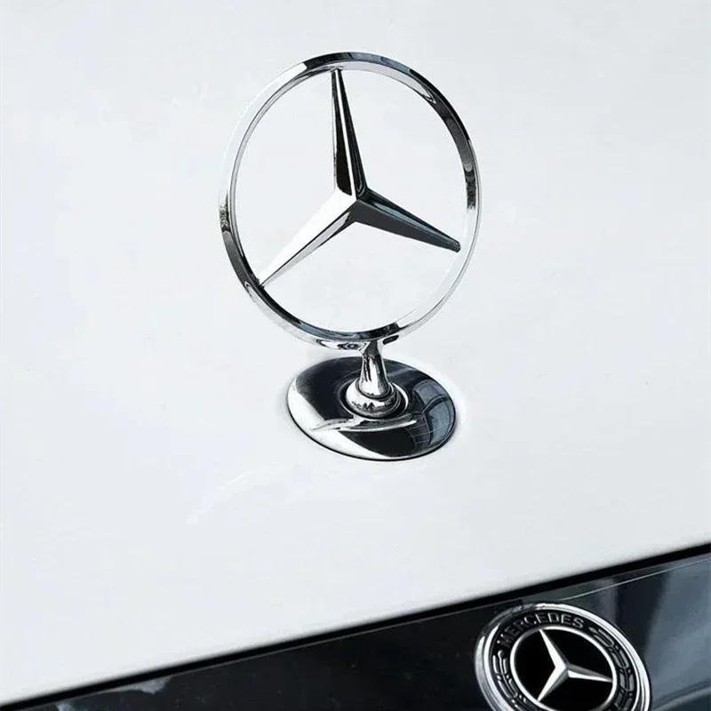 Car Sticker AMG W221 New 2025 For Mercedes Benz 3D Metal Car Front Bonnet Hood Emblem Badge for Mercedes Benz W202 W203 W204 W20