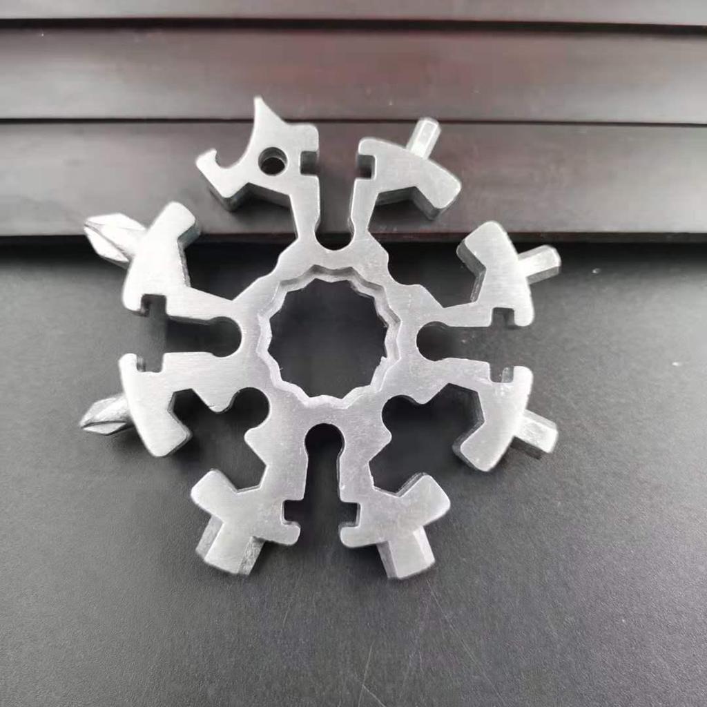 Multifunction Snowflake Wrench Keychain: Hex & Octagonal Universal Outdoor Tool