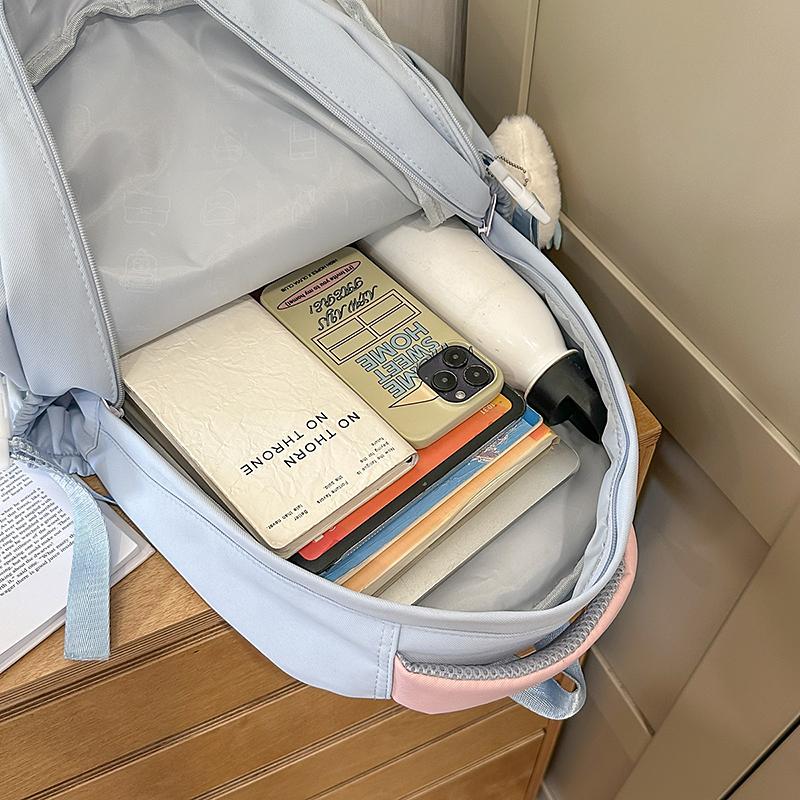 Kontrastfarbige Nähte Studenten-Schultasche Damen Leichter Reise-Rucksack