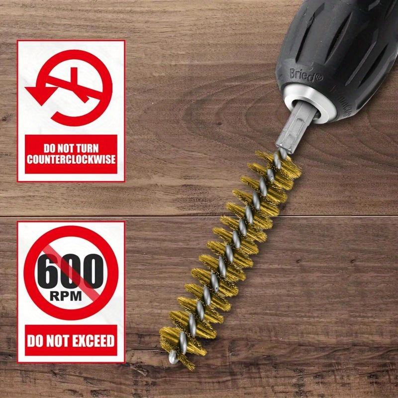6Pc Bore Wire Brush Twisted 1/4 Inch Hex Shank Brass Bore Cleaning Wire Brushes 8-19mm for Power Drill Impact Driver Accessories.