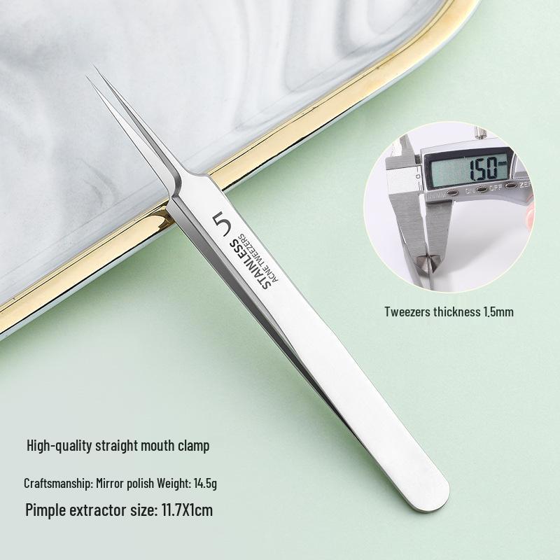 Stainless Steel Blackhead Remover Tool Set: Clips and Needles for Acne and Pimple Care