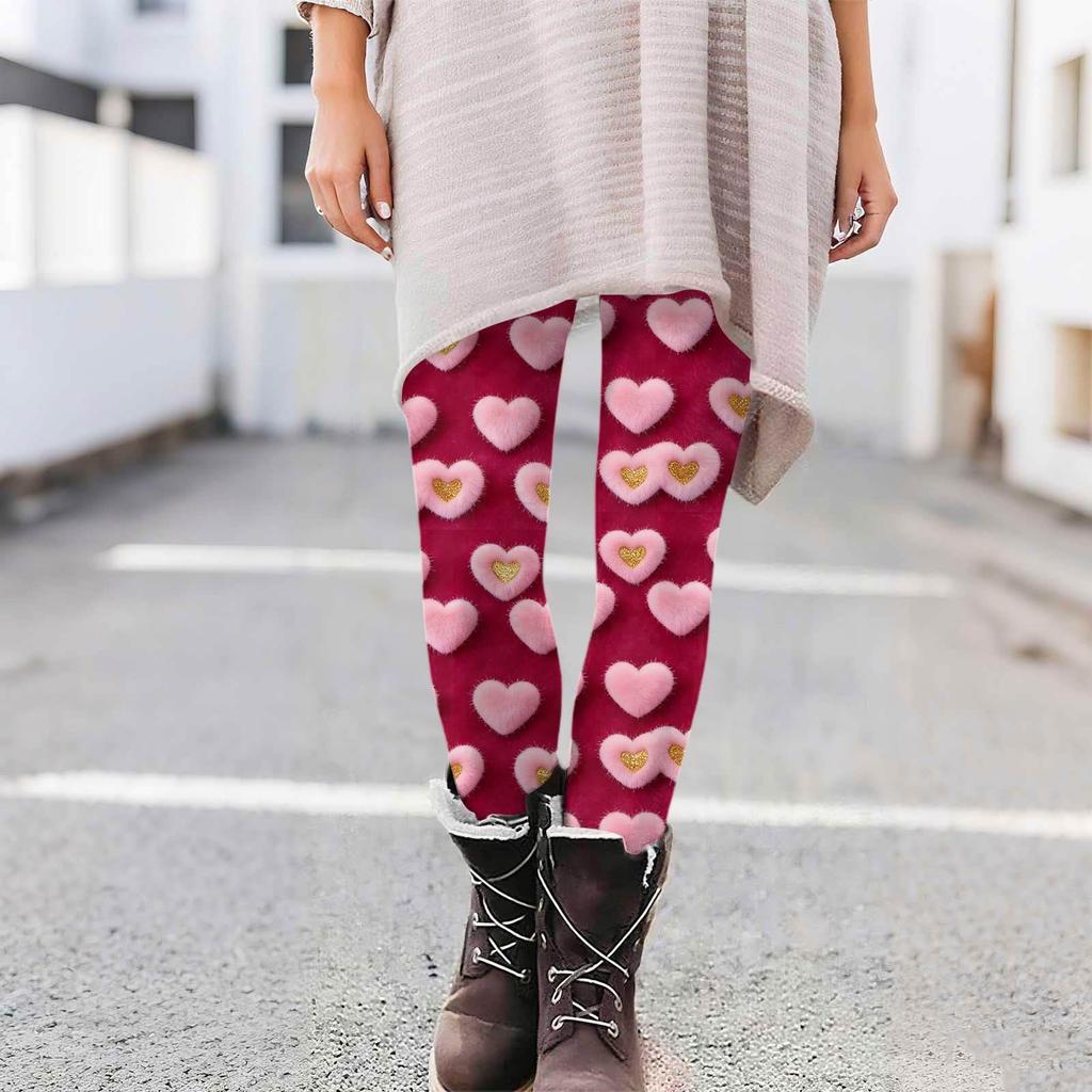 Women's Casual Fashion Print Pants High-Waisted Straight-Leg Skinny Leggings