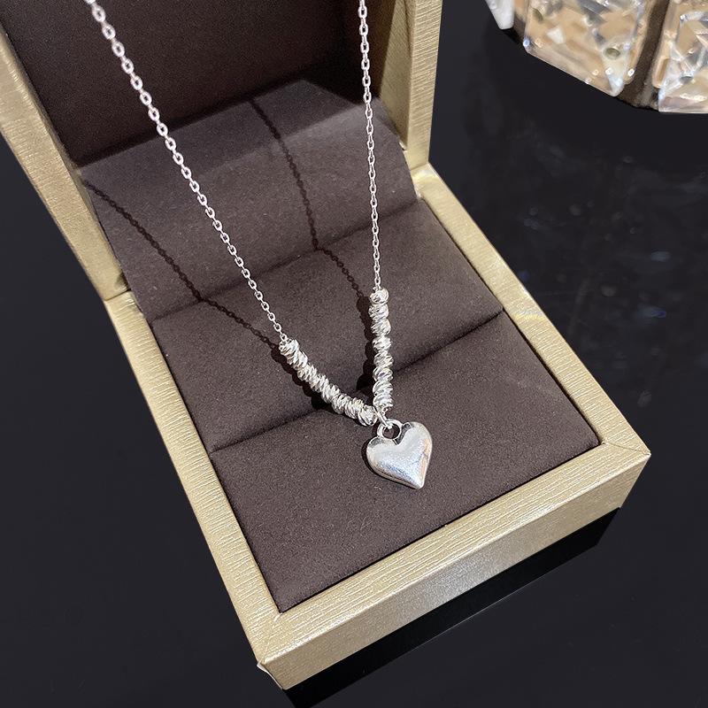 Korean silver titanium steel necklace girls versatile high-end sense niche pearl butterfly pendant collarbone chain jewelry