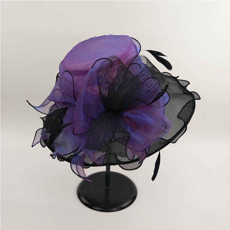 Hat Spring New UV Protection Organza Women's Fashion Hat Fashion Mesh Yarn Hat Big Brim Hat