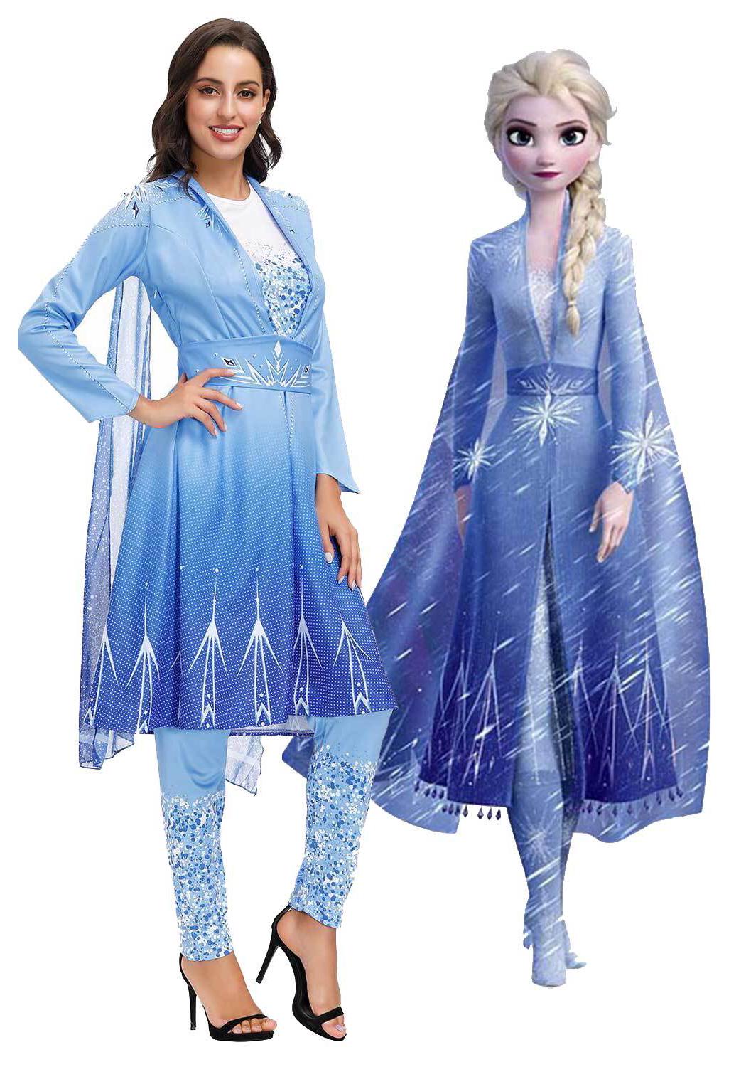 

Frozen 2 Elsa Princess Gown Costume for Women - Halloween & Fairytale Performance Dress Medium