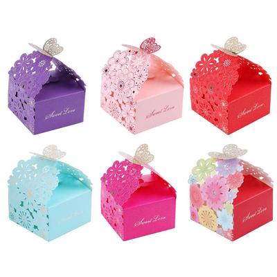 10pcs Paper Hollow Butterfly Candy Boxes Wedding Birthday Party Favors Gift Bags