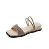 Beautiful rhinestone two wearing sandals women's new models with skirts thick-soled wedges high heels cool slippers women's summer wear