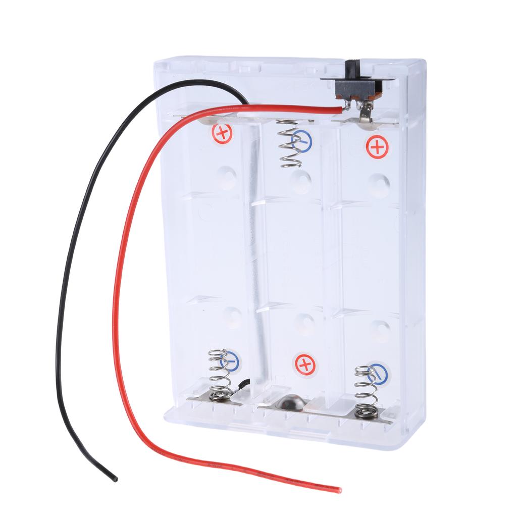21700 Battery Holder Case With Switching 3 Slot Transparent Container For 3x21700 Batteries Nickel Plated Contacts