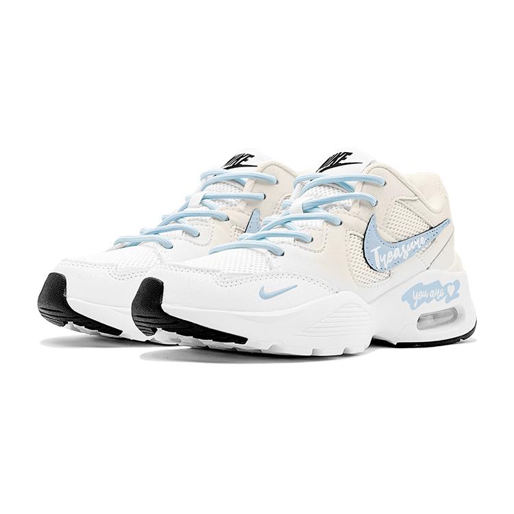 Nike Air Max Fusion Treasure Girl Mesh, Leather Shoe Box Low top Casual Shoes Women's Blue White CJ1671-100(TeamS-CJS-BOX)