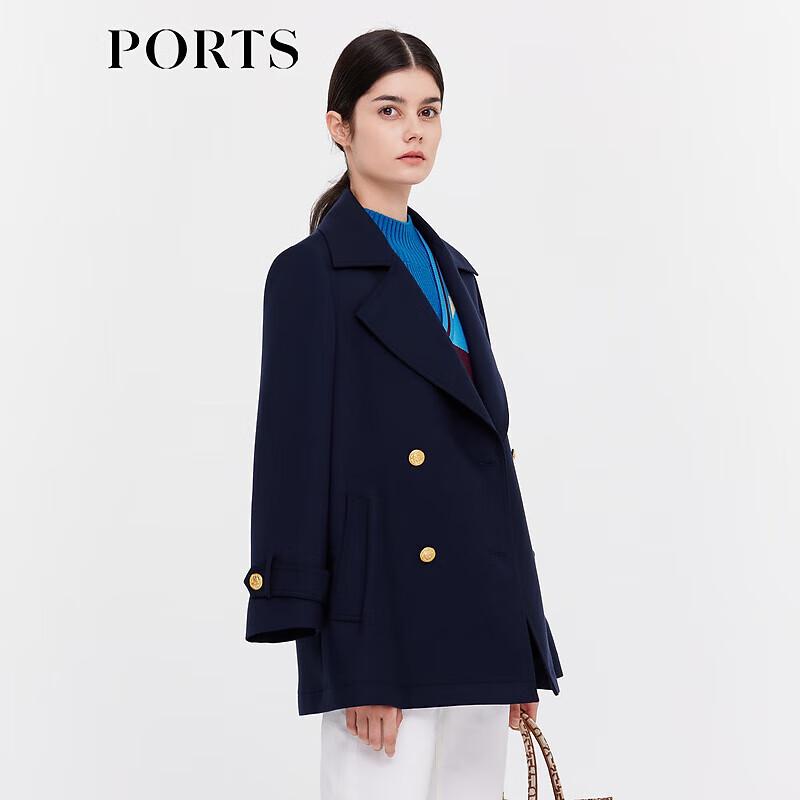 PORTS Women's Long Sleeve Short Trench Coat SD9T002QFF072