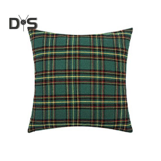 Christmas Pillowcase Plaid Print Single Side Print Colorfast Hidden Zipper Two Sizes Available Couch Decoration Throw Pillow Cover Pillow Sham