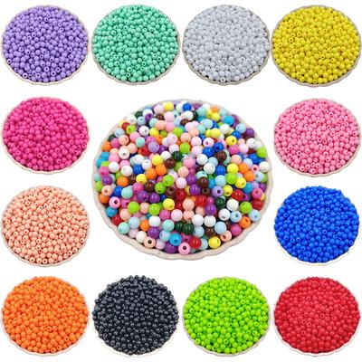 Forniture per feste in casa Fai da te Per pendenti Mini perline Perline rotonde sciolte di colore pieno 200 pezzi 4 mm Perline piccole per la creazione di gioielli Collana Braccialetto