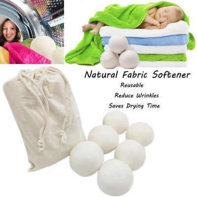  Schaf 6er-Pack Premium-Trocknerbälle aus Wolle, wiederverwendbar, natürlicher Weichspüler, 6 cm 