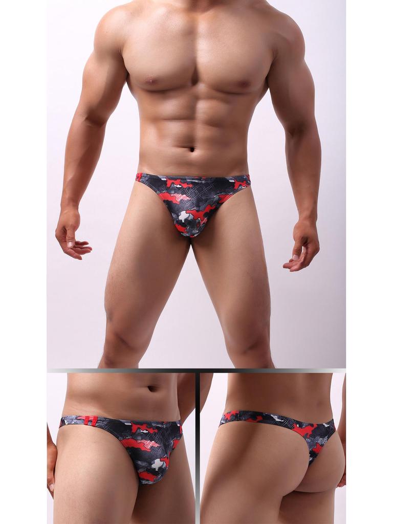 European & American Cartoon Print Low-Rise Men's Moisture-Wicking Thong E071